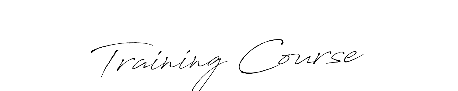 Design your own signature with our free online signature maker. With this signature software, you can create a handwritten (Antro_Vectra) signature for name Training Course. Training Course signature style 6 images and pictures png