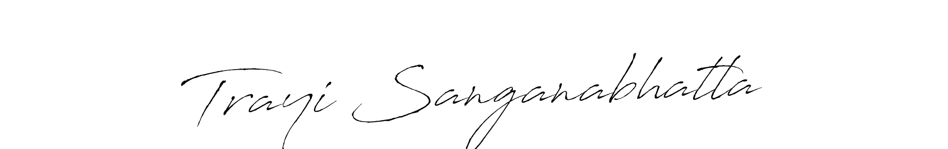 Trayi Sanganabhatla stylish signature style. Best Handwritten Sign (Antro_Vectra) for my name. Handwritten Signature Collection Ideas for my name Trayi Sanganabhatla. Trayi Sanganabhatla signature style 6 images and pictures png