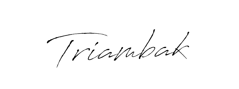 Design your own signature with our free online signature maker. With this signature software, you can create a handwritten (Antro_Vectra) signature for name Triambak. Triambak signature style 6 images and pictures png