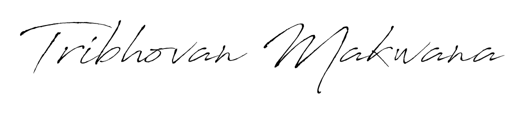 Stand out with a creative autograph for Tribhovan Makwana. The Antro_Vectra styling blends modern aesthetics with classic signature flourishes. Tribhovan Makwana signature style 6 images and pictures png