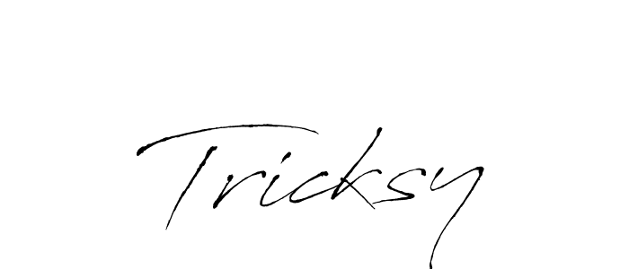 Design your own signature with our free online signature maker. With this signature software, you can create a handwritten (Antro_Vectra) signature for name Tricksy. Tricksy signature style 6 images and pictures png