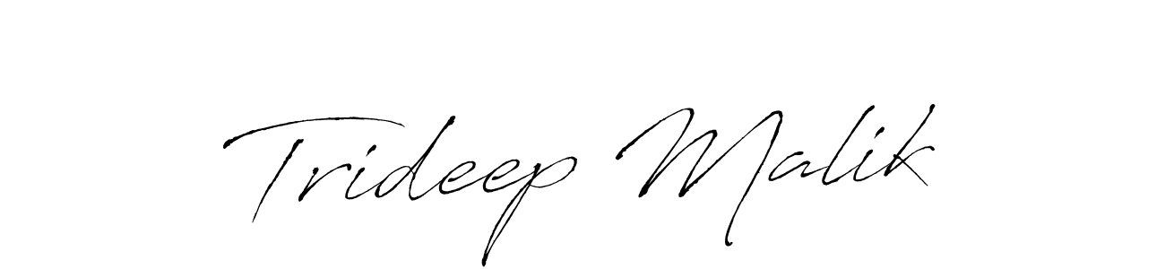 How to make Trideep Malik name signature. Use Antro_Vectra style for creating short signs online. This is the latest handwritten sign. Trideep Malik signature style 6 images and pictures png