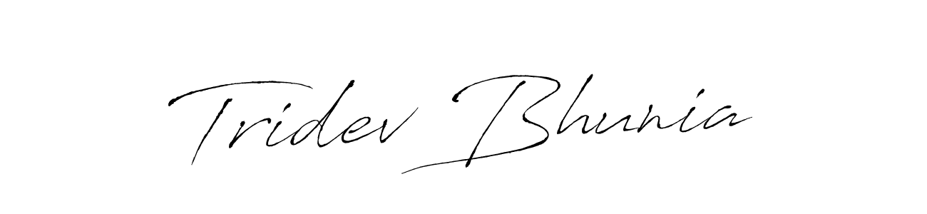 Make a beautiful signature design for name Tridev Bhunia. With this signature (Antro_Vectra) style, you can create a handwritten signature for free. Tridev Bhunia signature style 6 images and pictures png