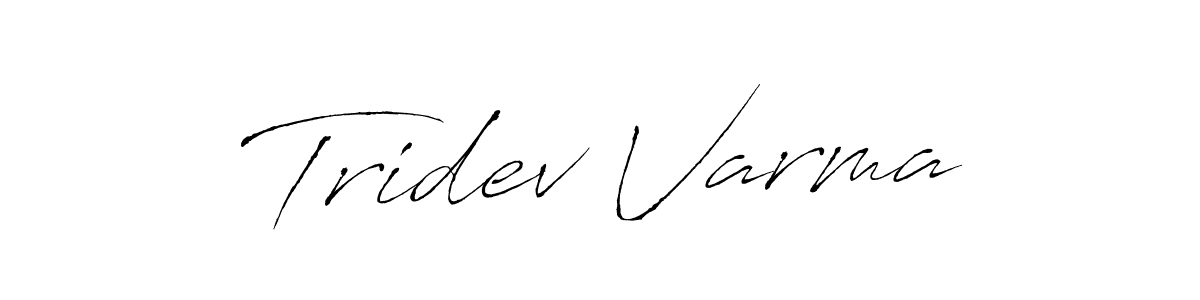 How to make Tridev Varma name signature. Use Antro_Vectra style for creating short signs online. This is the latest handwritten sign. Tridev Varma signature style 6 images and pictures png