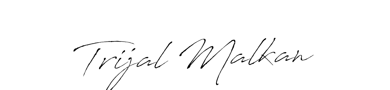 Trijal Malkan stylish signature style. Best Handwritten Sign (Antro_Vectra) for my name. Handwritten Signature Collection Ideas for my name Trijal Malkan. Trijal Malkan signature style 6 images and pictures png