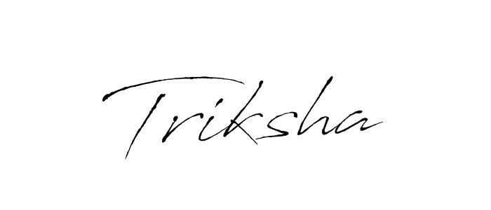 Use a signature maker to create a handwritten signature online. With this signature software, you can design (Antro_Vectra) your own signature for name Triksha. Triksha signature style 6 images and pictures png