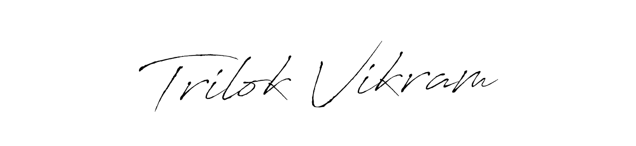Antro_Vectra is a professional signature style that is perfect for those who want to add a touch of class to their signature. It is also a great choice for those who want to make their signature more unique. Get Trilok Vikram name to fancy signature for free. Trilok Vikram signature style 6 images and pictures png