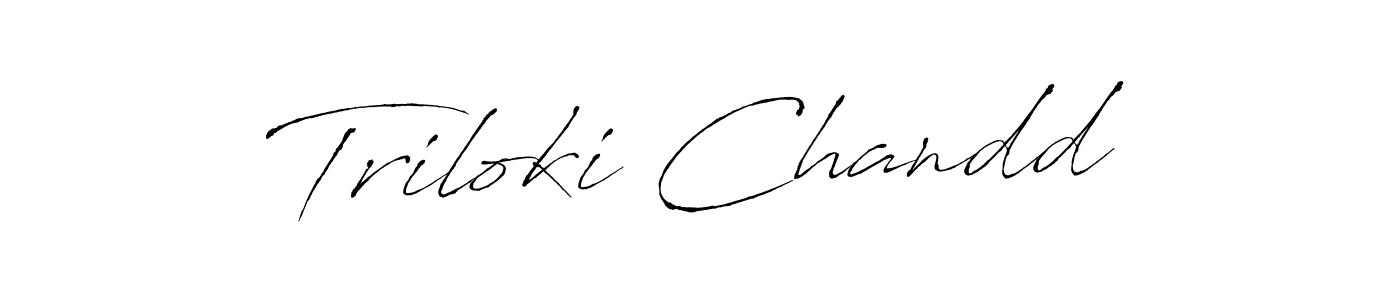 How to make Triloki Chandd name signature. Use Antro_Vectra style for creating short signs online. This is the latest handwritten sign. Triloki Chandd signature style 6 images and pictures png