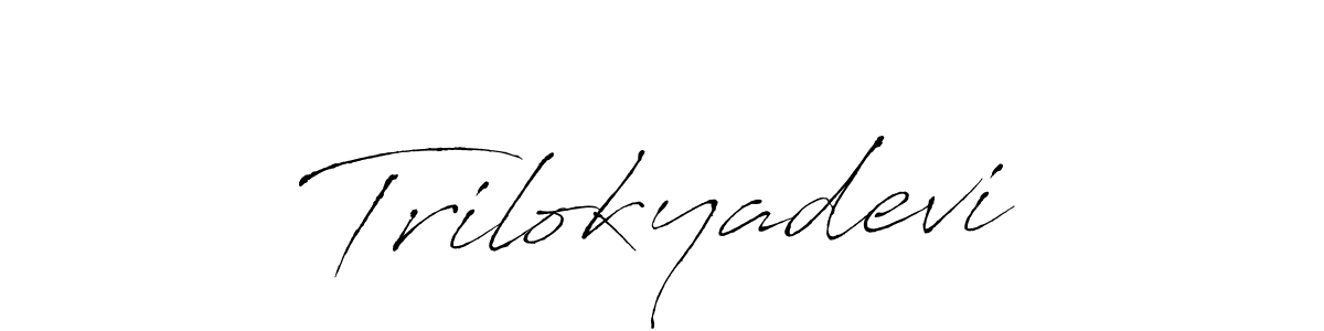 How to make Trilokyadevi name signature. Use Antro_Vectra style for creating short signs online. This is the latest handwritten sign. Trilokyadevi signature style 6 images and pictures png