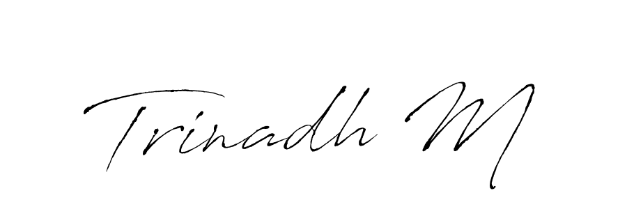 How to make Trinadh M signature? Antro_Vectra is a professional autograph style. Create handwritten signature for Trinadh M name. Trinadh M signature style 6 images and pictures png