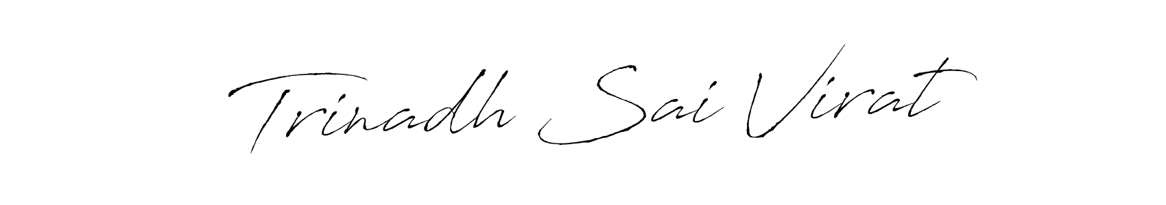 The best way (Antro_Vectra) to make a short signature is to pick only two or three words in your name. The name Trinadh Sai Virat include a total of six letters. For converting this name. Trinadh Sai Virat signature style 6 images and pictures png