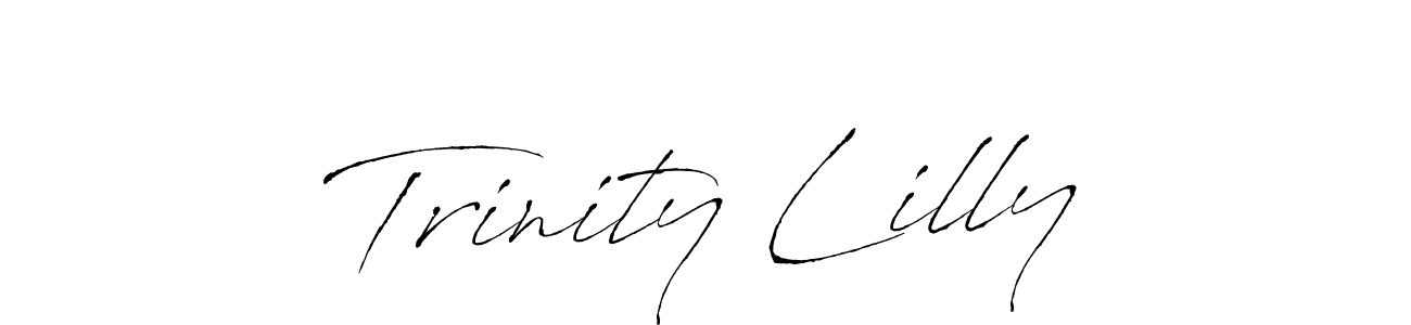 You should practise on your own different ways (Antro_Vectra) to write your name (Trinity Lilly) in signature. don't let someone else do it for you. Trinity Lilly signature style 6 images and pictures png