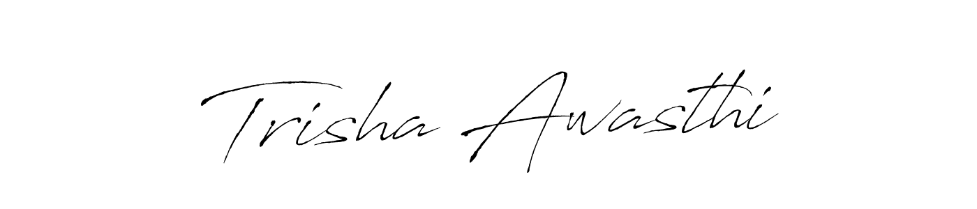 How to make Trisha Awasthi name signature. Use Antro_Vectra style for creating short signs online. This is the latest handwritten sign. Trisha Awasthi signature style 6 images and pictures png