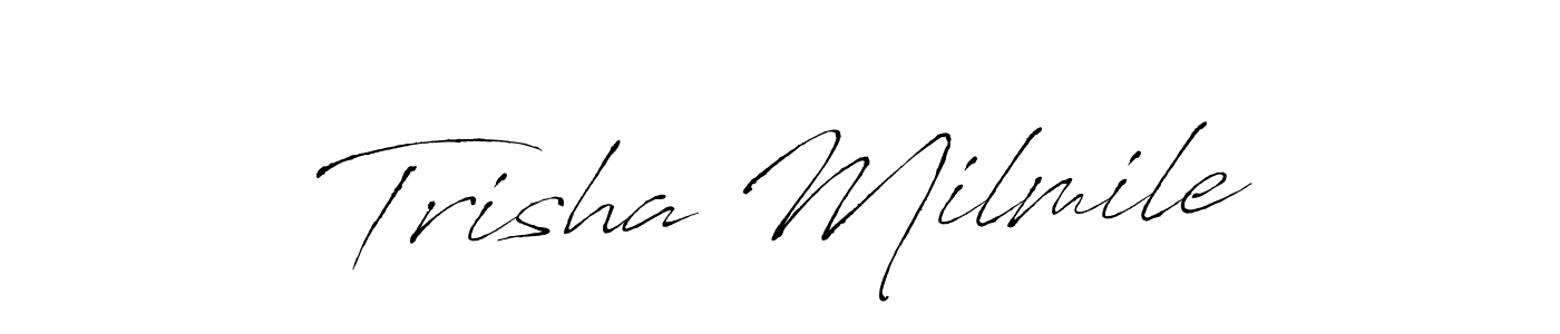 Also You can easily find your signature by using the search form. We will create Trisha Milmile name handwritten signature images for you free of cost using Antro_Vectra sign style. Trisha Milmile signature style 6 images and pictures png