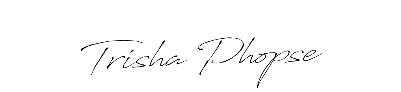 Similarly Antro_Vectra is the best handwritten signature design. Signature creator online .You can use it as an online autograph creator for name Trisha Phopse. Trisha Phopse signature style 6 images and pictures png