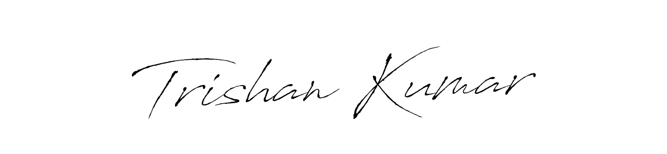 You should practise on your own different ways (Antro_Vectra) to write your name (Trishan Kumar) in signature. don't let someone else do it for you. Trishan Kumar signature style 6 images and pictures png