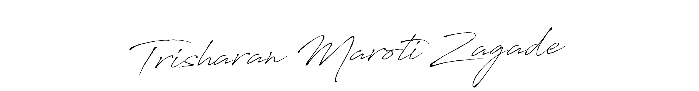 Antro_Vectra is a professional signature style that is perfect for those who want to add a touch of class to their signature. It is also a great choice for those who want to make their signature more unique. Get Trisharan Maroti Zagade name to fancy signature for free. Trisharan Maroti Zagade signature style 6 images and pictures png