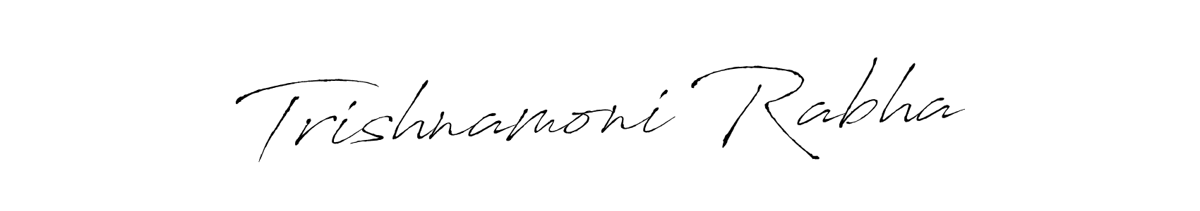 Antro_Vectra is a professional signature style that is perfect for those who want to add a touch of class to their signature. It is also a great choice for those who want to make their signature more unique. Get Trishnamoni Rabha name to fancy signature for free. Trishnamoni Rabha signature style 6 images and pictures png