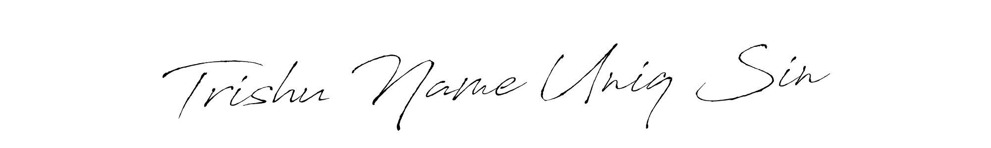 How to make Trishu Name Uniq Sin signature? Antro_Vectra is a professional autograph style. Create handwritten signature for Trishu Name Uniq Sin name. Trishu Name Uniq Sin signature style 6 images and pictures png