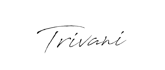 Use a signature maker to create a handwritten signature online. With this signature software, you can design (Antro_Vectra) your own signature for name Trivani. Trivani signature style 6 images and pictures png