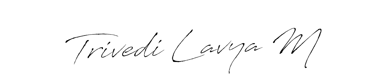 Trivedi Lavya M stylish signature style. Best Handwritten Sign (Antro_Vectra) for my name. Handwritten Signature Collection Ideas for my name Trivedi Lavya M. Trivedi Lavya M signature style 6 images and pictures png