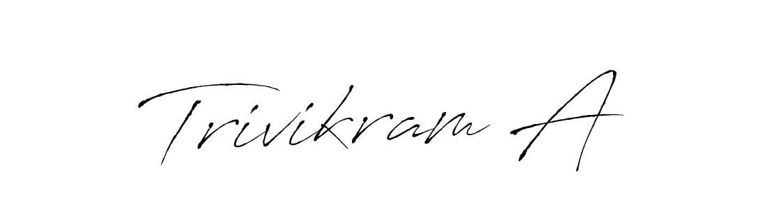 This is the best signature style for the Trivikram A name. Also you like these signature font (Antro_Vectra). Mix name signature. Trivikram A signature style 6 images and pictures png