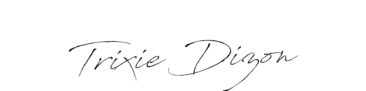 The best way (Antro_Vectra) to make a short signature is to pick only two or three words in your name. The name Trixie Dizon include a total of six letters. For converting this name. Trixie Dizon signature style 6 images and pictures png