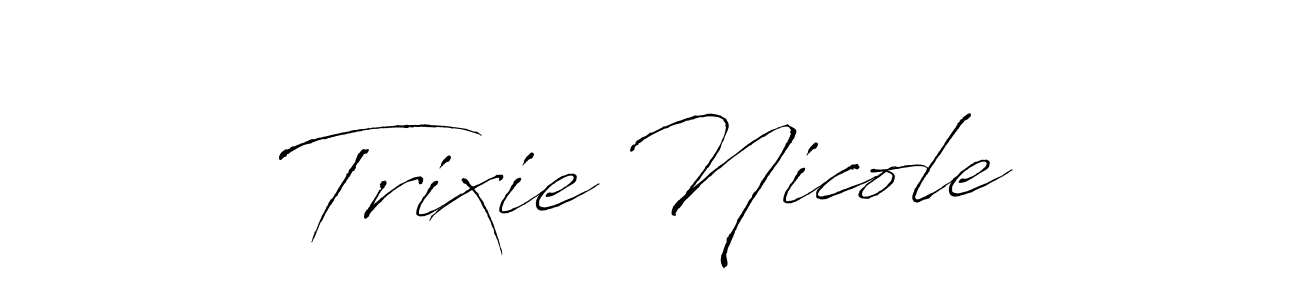 Make a beautiful signature design for name Trixie Nicole. With this signature (Antro_Vectra) style, you can create a handwritten signature for free. Trixie Nicole signature style 6 images and pictures png