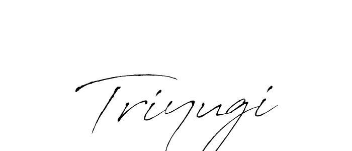 Use a signature maker to create a handwritten signature online. With this signature software, you can design (Antro_Vectra) your own signature for name Triyugi. Triyugi signature style 6 images and pictures png