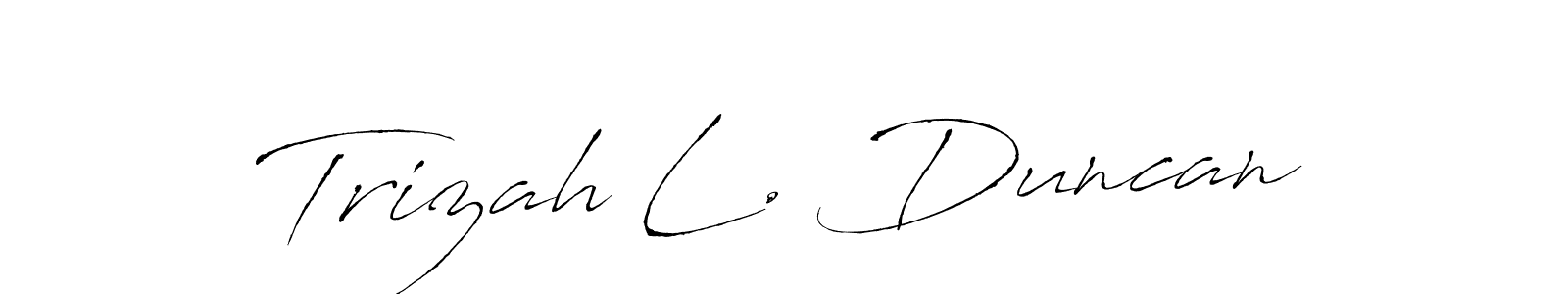 Similarly Antro_Vectra is the best handwritten signature design. Signature creator online .You can use it as an online autograph creator for name Trizah L. Duncan. Trizah L. Duncan signature style 6 images and pictures png