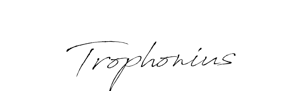 Design your own signature with our free online signature maker. With this signature software, you can create a handwritten (Antro_Vectra) signature for name Trophonius. Trophonius signature style 6 images and pictures png