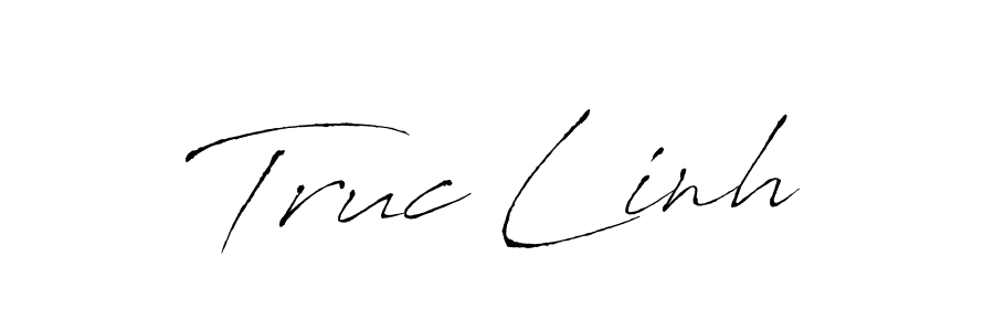 The best way (Antro_Vectra) to make a short signature is to pick only two or three words in your name. The name Truc Linh include a total of six letters. For converting this name. Truc Linh signature style 6 images and pictures png