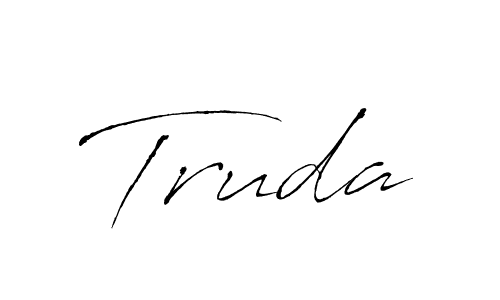 How to make Truda name signature. Use Antro_Vectra style for creating short signs online. This is the latest handwritten sign. Truda signature style 6 images and pictures png