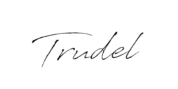 How to make Trudel name signature. Use Antro_Vectra style for creating short signs online. This is the latest handwritten sign. Trudel signature style 6 images and pictures png