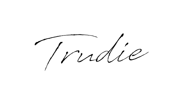 You should practise on your own different ways (Antro_Vectra) to write your name (Trudie) in signature. don't let someone else do it for you. Trudie signature style 6 images and pictures png