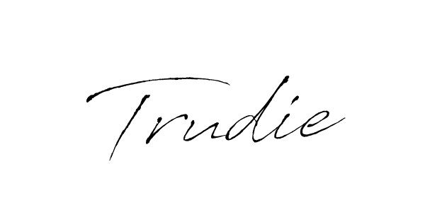 You should practise on your own different ways (Antro_Vectra) to write your name (Trudie) in signature. don't let someone else do it for you. Trudie signature style 6 images and pictures png