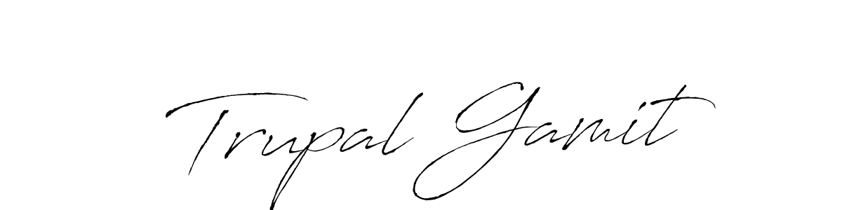 Also You can easily find your signature by using the search form. We will create Trupal Gamit name handwritten signature images for you free of cost using Antro_Vectra sign style. Trupal Gamit signature style 6 images and pictures png