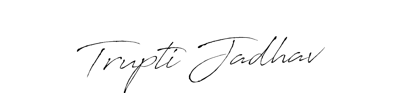 The best way (Antro_Vectra) to make a short signature is to pick only two or three words in your name. The name Trupti Jadhav include a total of six letters. For converting this name. Trupti Jadhav signature style 6 images and pictures png