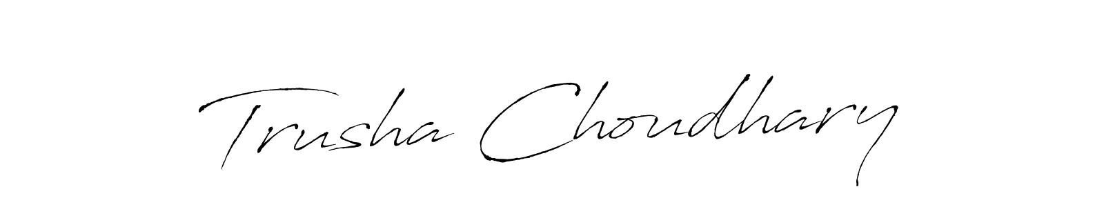 You should practise on your own different ways (Antro_Vectra) to write your name (Trusha Choudhary) in signature. don't let someone else do it for you. Trusha Choudhary signature style 6 images and pictures png