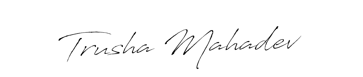 Antro_Vectra is a professional signature style that is perfect for those who want to add a touch of class to their signature. It is also a great choice for those who want to make their signature more unique. Get Trusha Mahadev name to fancy signature for free. Trusha Mahadev signature style 6 images and pictures png