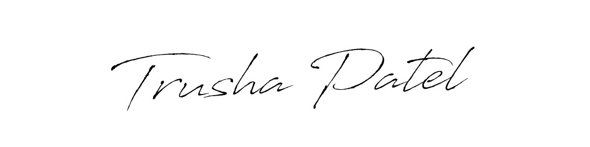 How to make Trusha Patel signature? Antro_Vectra is a professional autograph style. Create handwritten signature for Trusha Patel name. Trusha Patel signature style 6 images and pictures png
