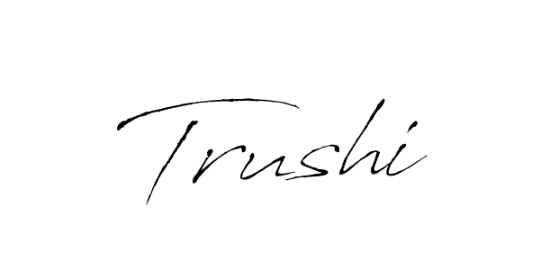 Antro_Vectra is a professional signature style that is perfect for those who want to add a touch of class to their signature. It is also a great choice for those who want to make their signature more unique. Get Trushi name to fancy signature for free. Trushi signature style 6 images and pictures png
