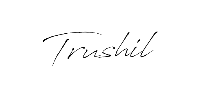 See photos of Trushil official signature by Spectra . Check more albums & portfolios. Read reviews & check more about Antro_Vectra font. Trushil signature style 6 images and pictures png