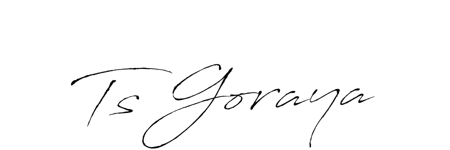 Similarly Antro_Vectra is the best handwritten signature design. Signature creator online .You can use it as an online autograph creator for name Ts Goraya. Ts Goraya signature style 6 images and pictures png