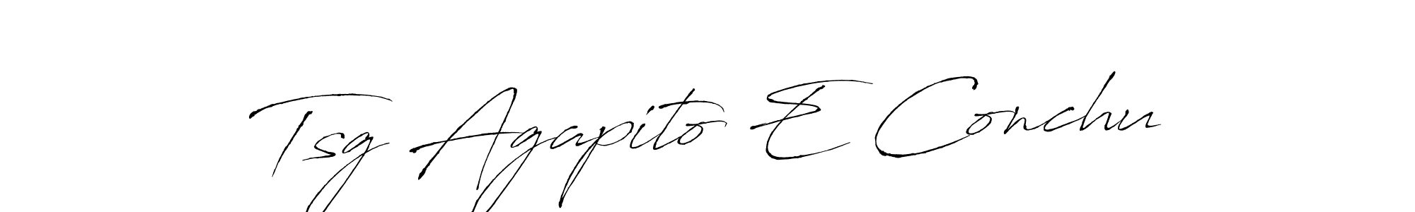 Create a beautiful signature design for name Tsg Agapito E Conchu. With this signature (Antro_Vectra) fonts, you can make a handwritten signature for free. Tsg Agapito E Conchu signature style 6 images and pictures png