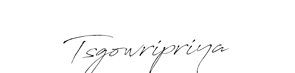 How to make Tsgowripriya name signature. Use Antro_Vectra style for creating short signs online. This is the latest handwritten sign. Tsgowripriya signature style 6 images and pictures png