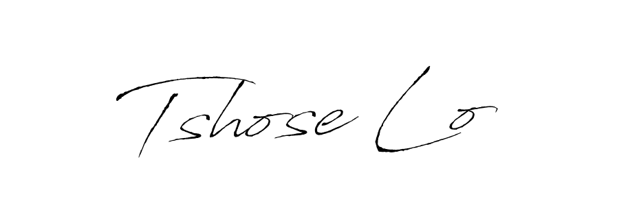 How to make Tshose Lo name signature. Use Antro_Vectra style for creating short signs online. This is the latest handwritten sign. Tshose Lo signature style 6 images and pictures png