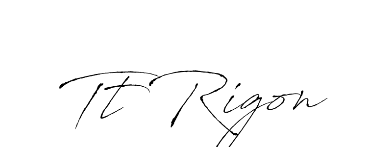 Similarly Antro_Vectra is the best handwritten signature design. Signature creator online .You can use it as an online autograph creator for name Tt Rigon. Tt Rigon signature style 6 images and pictures png
