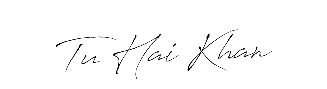 The best way (Antro_Vectra) to make a short signature is to pick only two or three words in your name. The name Tu Hai Khan include a total of six letters. For converting this name. Tu Hai Khan signature style 6 images and pictures png