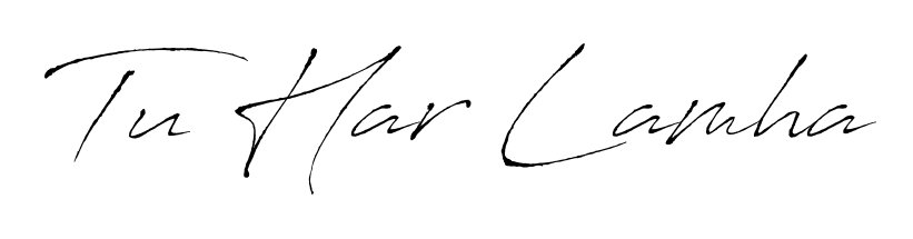 Enhance your business communications with Tu Har Lamha signature in Antro_Vectra lettering. Clean, modern, and universally compatible. Tu Har Lamha signature style 6 images and pictures png